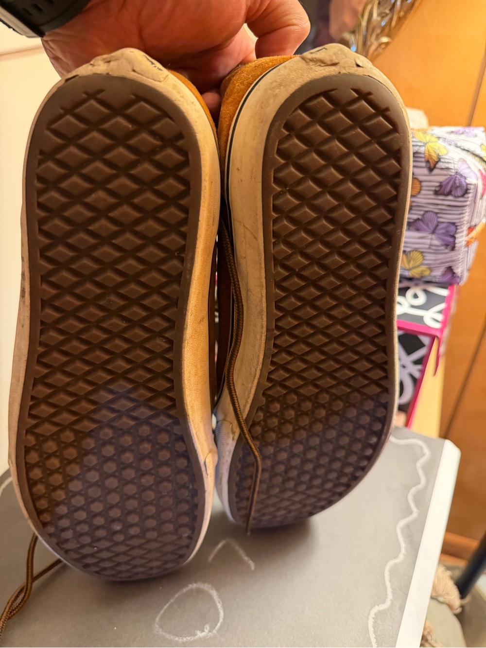 Vans Men's Brown Leather High-Top Sneakers - Picture 7 of 7